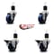 Service Caster 3'' Solid Poly Wheel Swivel 1-7/8'' Expanding Stem Caster Set 2 Brakes, 4PK SCC-EX20S314-SPUS-2-PLB-2-178 - alternate 4